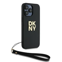 DKNY Dėklas telefonui su dirželiu ir logotipu iPhone 15 Pro Max - juodas