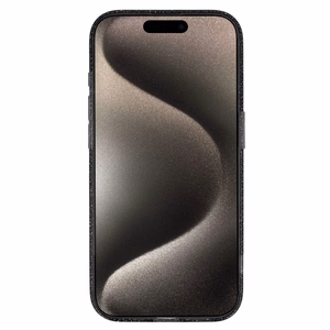 Blizgantis magnetinis dėklas telefonui Iphone 16e juodas permatomas