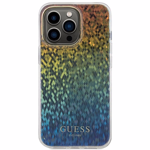 Guess IML Faceted Mirror Disco Iridescent dėklas telefonui iPhone 15 Pro Max - įvairiaspalvė