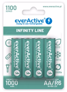 Аккумуляторы everActive Ni-MH R6 AA 1100mAh Infinity Line 4 шт.