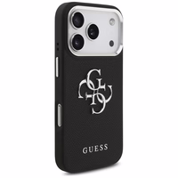Guess Grained Big 4G Classic Logo dėklas telefonui iPhone 17 Pro - juodas