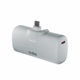 SBS EcoPower 5000 mAh 10W išorinė baterija su įmontuotu USB-C prievadu - pilka