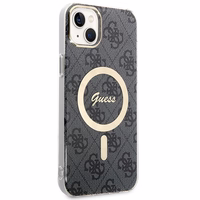 Rinkinys Guess GUBPP14SH4EACSK dėklas + įkroviklis iPhone 14 6.1" juodas/kietas dėklas 4G Spausdinimas Magnetinis