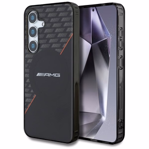 AMG Double Layer Rhombs MagSafe dėklas telefonui Samsung Galaxy S25 - juodas/raudonas (m)