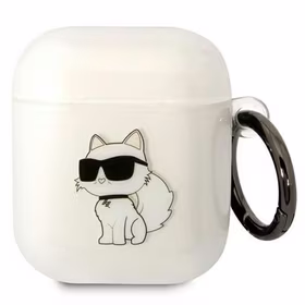 Karl Lagerfeld KLA2HNCHTCT Airpods 1/2 dėklas permatomas Ikonik Choupette