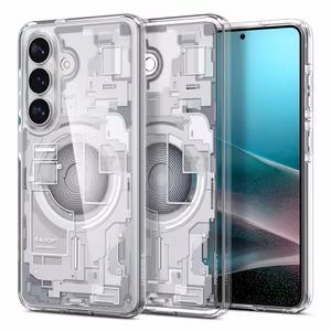 Spigen Ultra Hybrid Mag MagSafe чехол для Samsung Galaxy S26+ Zero One прозрачный и белый