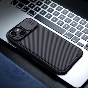 Nillkin CamShield Pro Magnetinis dėklas iPhone 14 Plus dėklas su kameros apsauga juodas (su MagSafe)