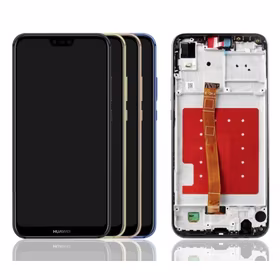 Ekranas skirtas Huawei P20 Lite su mėlynu rėmeliu HQ