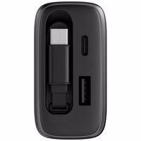 Tinklo įkroviklis Energea Ampcharge Arc 65 USB-A/USB-C + susisukantis laidas USB-C PD/PPS/QC3.0 GaN gunmetal