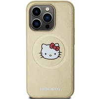 Hello Kitty odinis Kitty Head magnetinis dėklas telefonui iPhone 14 Pro - auksinis