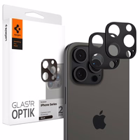 Spigen Optik.tR Apsauginis stiklas kamerai iPhone 14 Pro / Pro Max / 15 Pro / Pro Max / 16 Pro / Pro Max - Juodas 2 vnt.