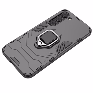 Ring Armor dėklas Samsung Galaxy S23+ šarvuotas dangtelis magnetinis laikiklis žiedas juodas