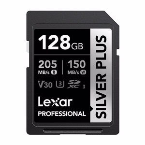 „Lexar Professional SILVER PLUS“ SDXC 128 GB atminties kortelė