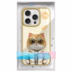 Nimmy Cool&Cute 2.0 Katinas dėklas telefonui iPhone 15 Pro - žalias