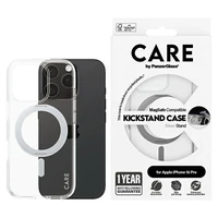 CARE by PanzerGlass Funkcinis dėklas telefonui su stovu iPhone 16 Pro 6.3" sidabrinis/sidabrinis Magnetinis 1326