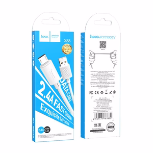 Kabelis USB-A į Micro USB Hoco 2,4A 1 m X88 baltas