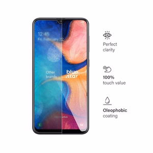 Apsauginis stiklas (m) - mėlynas (m) - SAMSUNG Galaxy A20