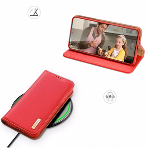 Dux Ducis Hivo dėklas Samsung Galaxy S23+ atverčiamas dėklas su pinigine ir RFID apsauga raudonas