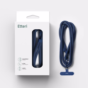 Etteri universalus kaklo dirželis telefonams tamsiai mėlynas