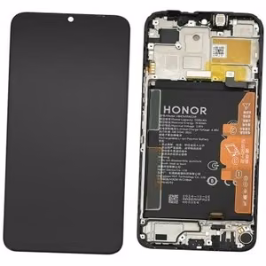 Originalus Huawei Honor X6b Plus / X6b LCD ekrano ir jutiklinio skydelio modulis su rėmeliu ir akumuliatoriumi, juodas (gamintojo serviso pakuotė)