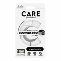 CARE by PanzerGlass dėklas telefonui su stovu MagSafe iPhone 15 Pro - sidabrinis