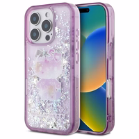 Hello Kitty Liquid Glitter 50 metų jubiliejaus vakarėlio dėklas telefonui iPhone 16 Pro Max - violetinis