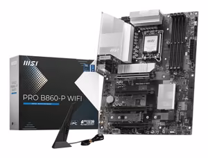 MSI Pro B860-P WiFi motherboard Intel B860 LGA1851 ATX DDR5 4 slots 2xPCIe 4.0 x1 1xPCIe 4.0 x4 1xPCIe 5.0 x16 3xM.2 1xHDMI 1xDP 8xUSB 2.0 2xUSB 3.2 1xUSB-C 1xRJ45 1xThunderbolt