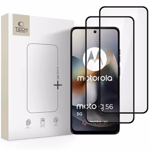 Tech-Protect Glass Fit+ 2 dalių grūdinto stiklo rinkinys Motorola Moto G56 5G - juodas