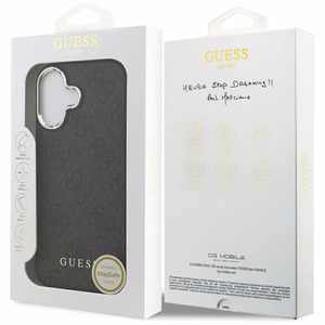 Guess 4G Classic Logo MagSafe dėklas iPhone 17, juodas