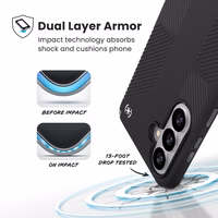 Speck Presidio2 Grip Magnet - Samsung Galaxy S26+ MagSafe dėklas (juodas/Slate pilkas/baltas)