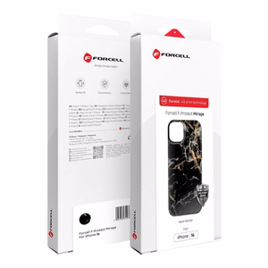 FORCELL F-PROTECT Mirage, karinio standarto išbandytas dėklas telefonui su MagSafe, skirtas IPHONE 15 PRO MAX, juodo marmuro spalvos