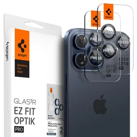 Spigen Optik.tR EZ Fit kameros apsauga iPhone 14 Pro / Pro Max / 15 Pro / Pro Max – titano mėlyna, 2 vnt.