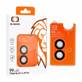 Apsauginis stiklas Tel Protect Titanium Lens 99% AR kamerai Iphone 17 juoda (2 lęšiai)