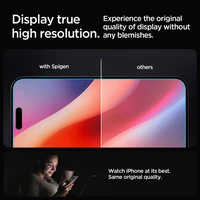 Spigen Glas.tR EZ Fit grūdintų apsauginių stiklų rinkinys iPhone 16 Pro Max / 17 Pro Max telefonams – 2 vnt.