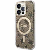 Guess GUHMP14LH4STW iPhone 14 Pro 6.1" rudas/rudas kietas dėklas 4G MagSafe