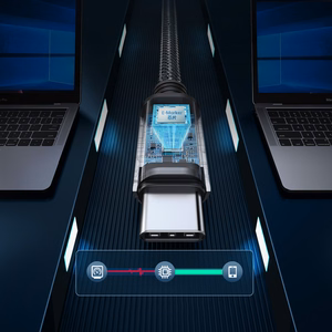 Orico C2C kampinis USB-C–USB-C PD, 100 W laidas, 0,5 m – juodas