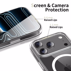 Tech-Protect Flexair Hybrid CC MagSafe dėklas iPhone 17 Pro Max skaidrus