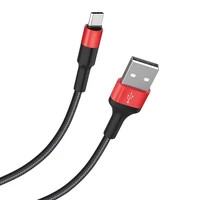 Kabelis USB A į USB C Hoco 2A 1 m X26 juodas ir raudonas