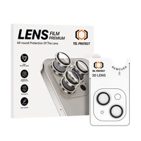 Apsauginis stiklas kameros lęšiams Tel Protect 3D Lens ant kameros Iphone 15/15 Plus skaidrus (2 vnt.)