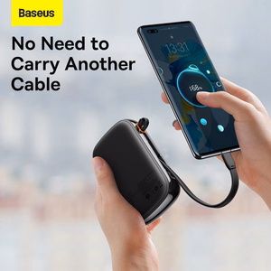 Baseus išorinė baterija 20000mAh Qpow Pro - USB + Type C - PD 22,5W su Type C kabeliu (PPQD060301) juoda