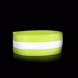 Atšvaitinė rankos juosta su Velcro užsegimu dviračiui ir bėgimui, 4 cm - geltona