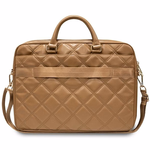 Guess Quilted 4G krepšys 16" nešiojamam kompiuteriui - rudas