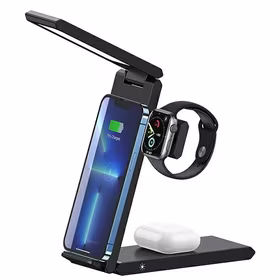 USAMS Belaidis įkroviklis su lempa 3in1 15W juodas CD181WXC01 (US-CD181)