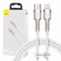 USB-C-Kabel zu Lightning Baseus Cafule, White, Power Delivery, 20W, 1m (balta)