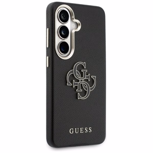 Guess dėklas Grained Big 4G Metal Logo for Samsung Galaxy S26 juodas