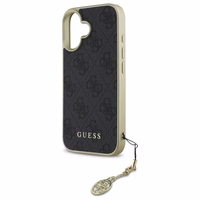 Guess 4G Charms Kolekcijos dėklas iPhone 16 Plus - juodas