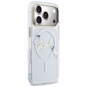 Karl Lagerfeld IML Choupettes Karl Script Logo MagSafe Dėklas for iPhone 17 Pro Max - Clear