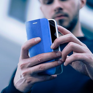 SENSITIVE knygos dėklas telefonui huawei p30 lite šviesiai mėlynas