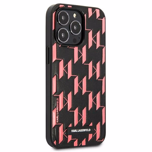Karl Lagerfeld Monogramos plokštelės dėklas telefonui iPhone 13 Pro Max 6.7" - rožinis