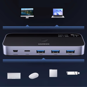 Ugreen komutatorius USB-C USB-A 10Gb/s - pilkas